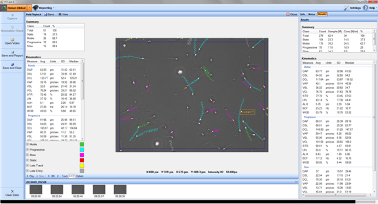 Human II playback screen with results